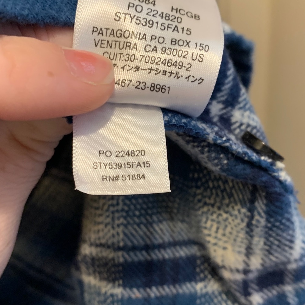 Patagonia Women’s Blue Plaid Fjord Flannel Size 8 - Picture 4 of 7